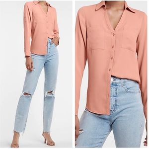 EXPRESS 🥀 PORTOFINO BLOUSE BLUSH SZ LARGE